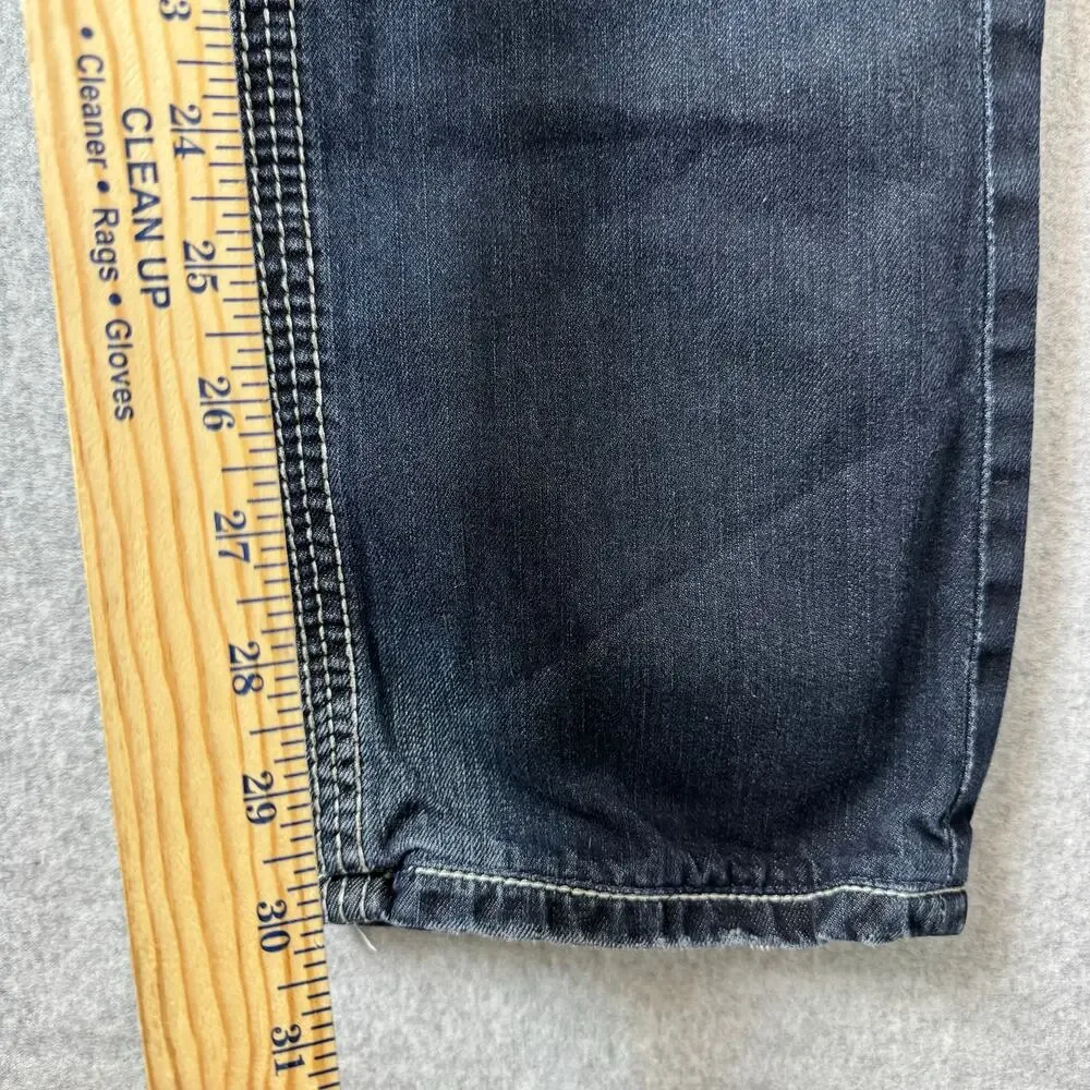 BKE Carter Jeans Mens 32 Straight Leg Y2K Ridged Denim Biker Thick Stitch Rodeo - Picture 10 of 11